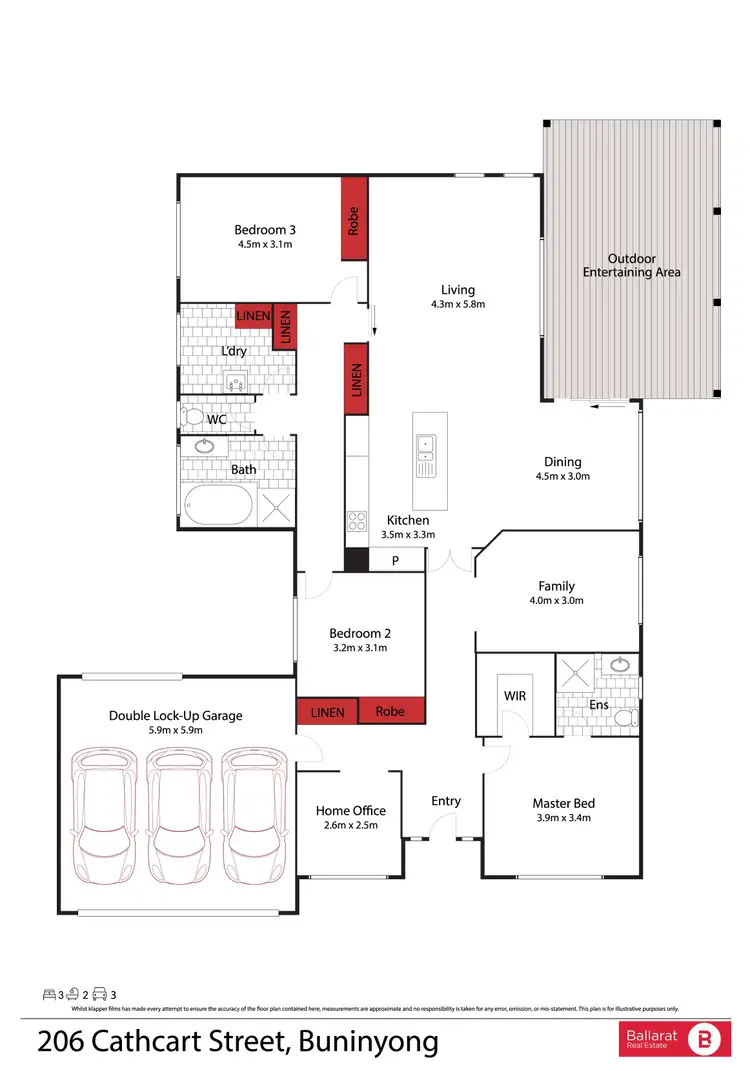 Floorplan of Homely house listing, 206 Cathcart Street, Buninyong VIC 3357