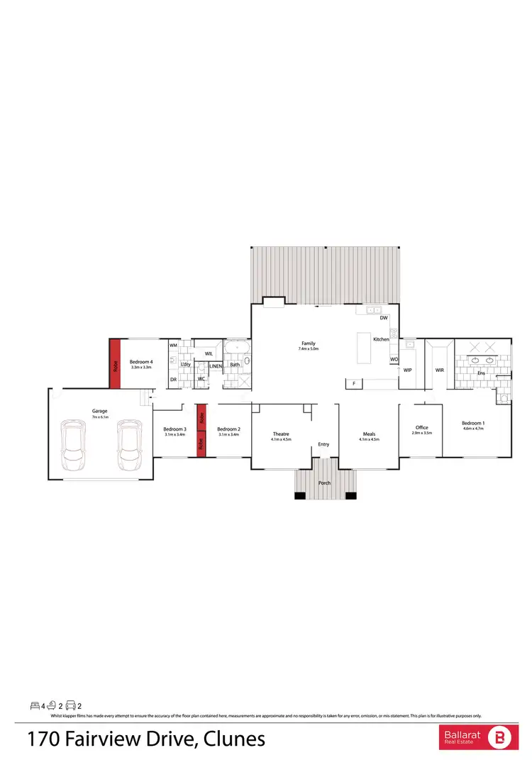 Floorplan of Homely house listing, 170 Fairview Drive, Clunes VIC 3370