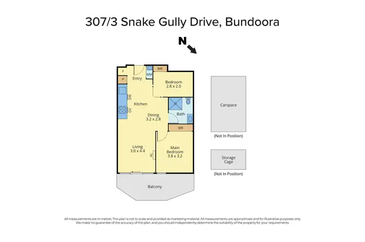 Floorplan of Homely unit listing, 307/3 Snake Gully Drive, Bundoora VIC 3083