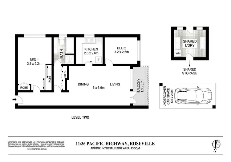 Floorplan of Homely apartment listing, 11/36 Pacific Highway, Roseville NSW 2069