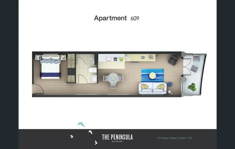 Floorplan of Homely apartment listing, 609/435 Nepean Highway, Frankston VIC 3199