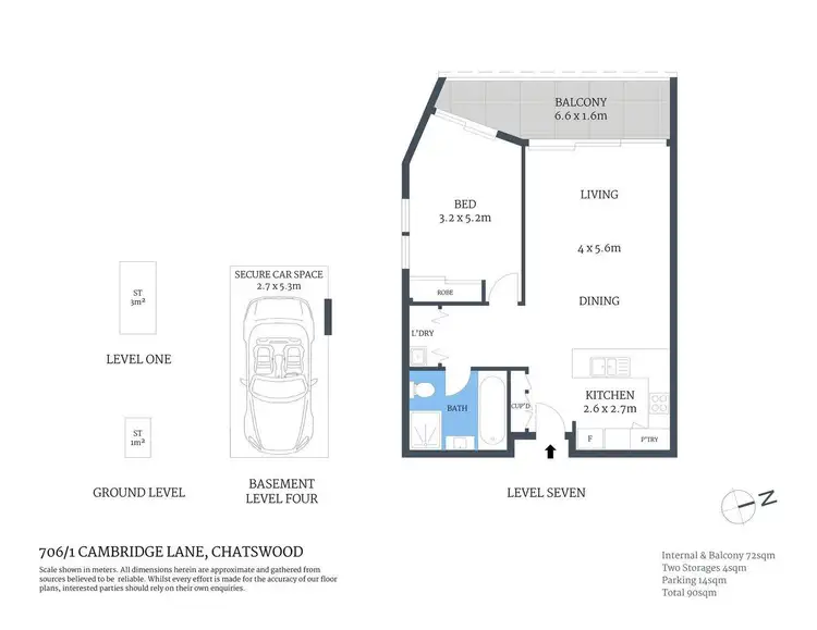 Floorplan of Homely apartment listing, 706/1 Cambridge Lane, Chatswood NSW 2067