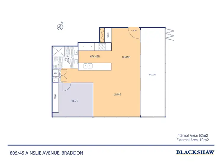 Floorplan of Homely apartment listing, 805/45 Ainslie Avenue, Braddon ACT 2612