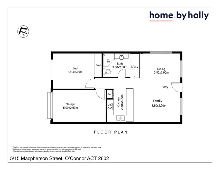 Floorplan of Homely townhouse listing, 5/15 MacPherson Street, O'connor ACT 2602