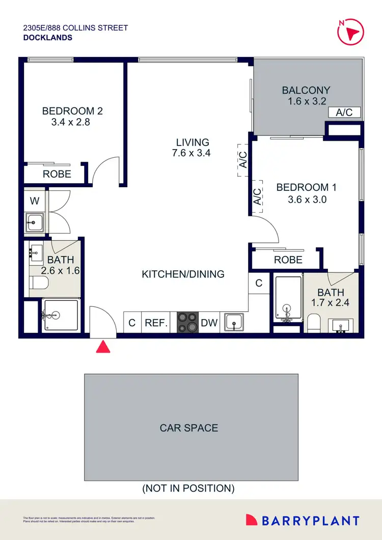 Floorplan of Homely apartment listing, 2305E/888 Collins Street, Docklands VIC 3008
