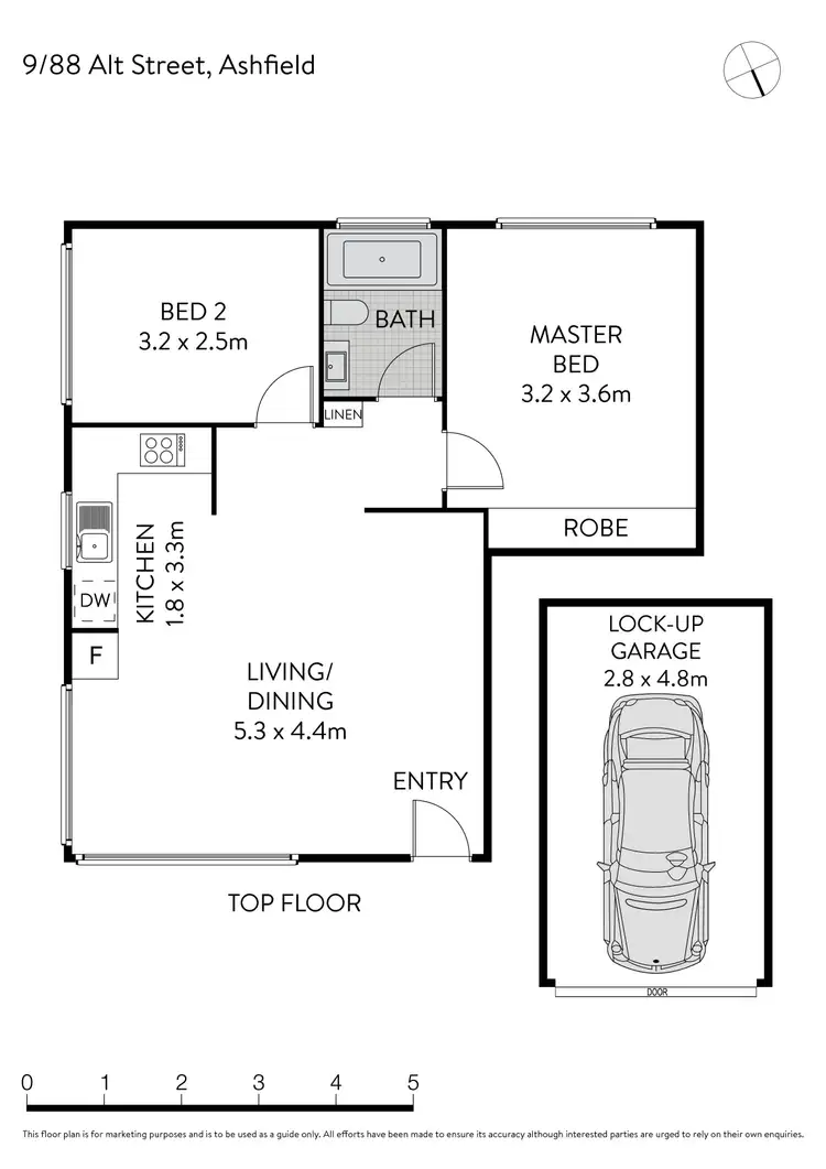 Floorplan of Homely unit listing, 9/88 Alt Street, Ashfield NSW 2131