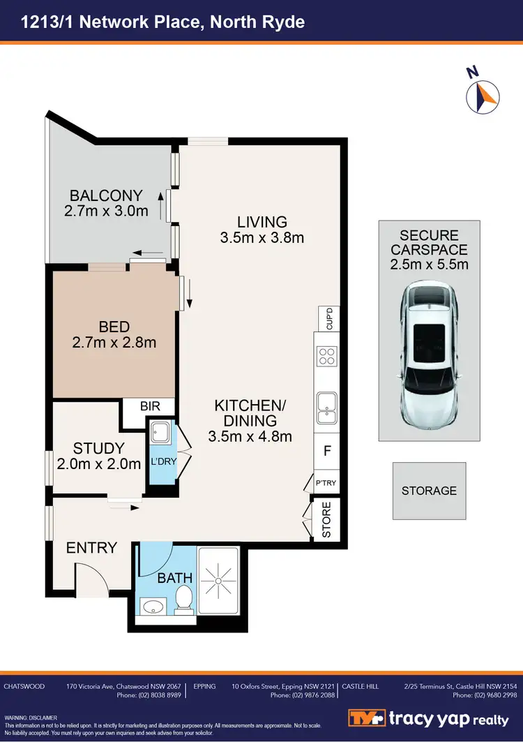 Floorplan of Homely apartment listing, 1213/1 Network Place, North Ryde NSW 2113