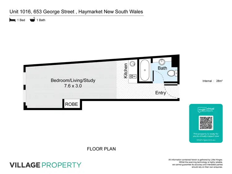 Floorplan of Homely apartment listing, 1016/653 George Street, Haymarket NSW 2000