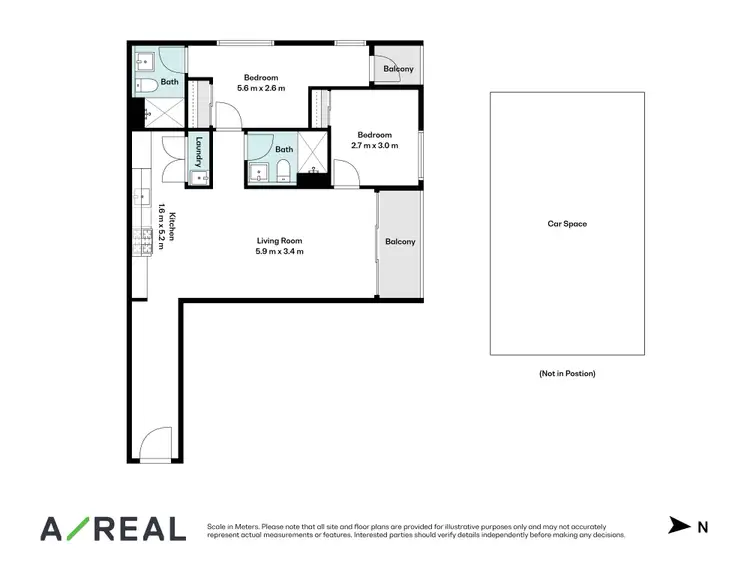 Floorplan of Homely apartment listing, 501E/888 Collins Street, Docklands VIC 3008