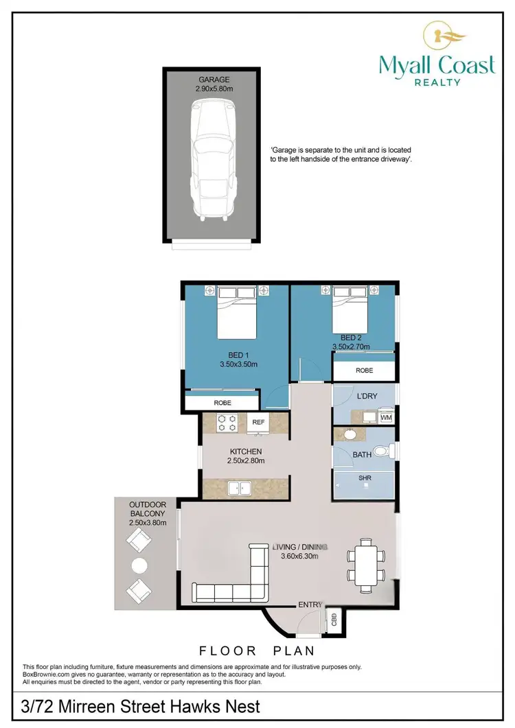 Floorplan of Homely apartment listing, 3/72 Mirreen Street, Hawks Nest NSW 2324