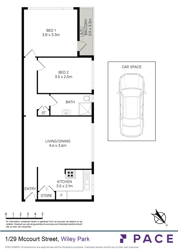 Floorplan of Homely unit listing, 1/29 McCourt Street, Wiley Park NSW 2195
