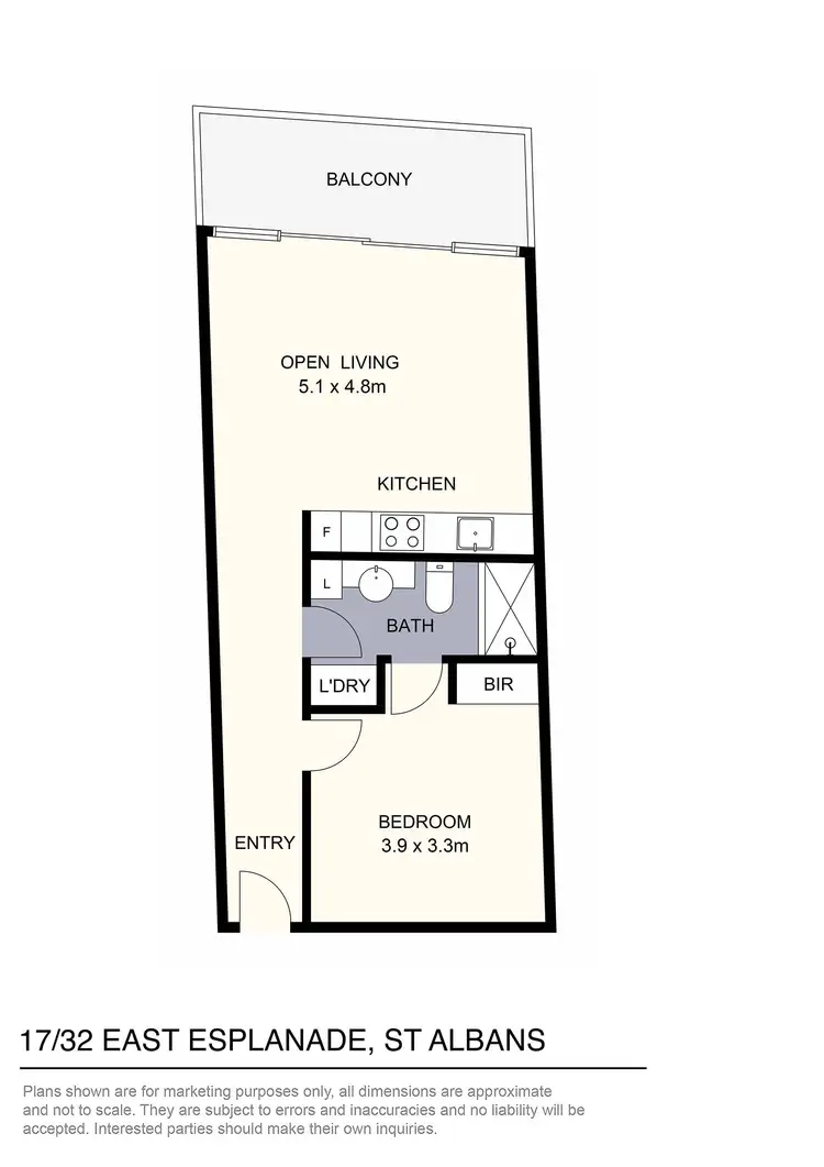 Floorplan of Homely unit listing, 17/32 East Esplanade, St Albans VIC 3021