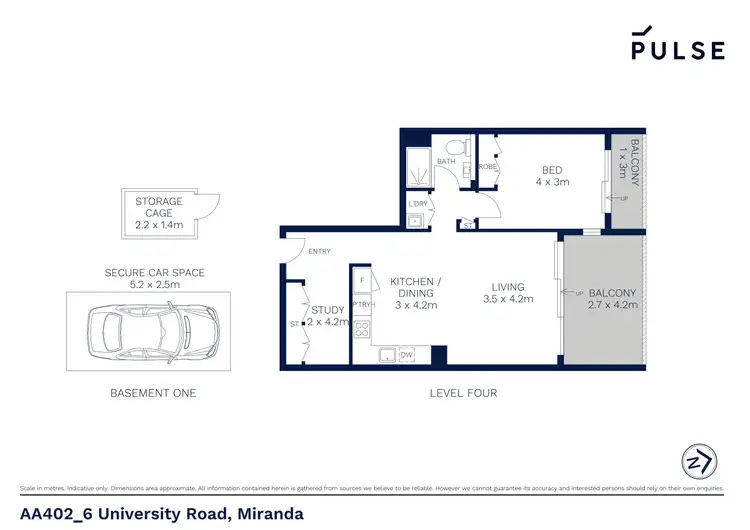 Floorplan of Homely apartment listing, AA402/6 University Road, Miranda NSW 2228