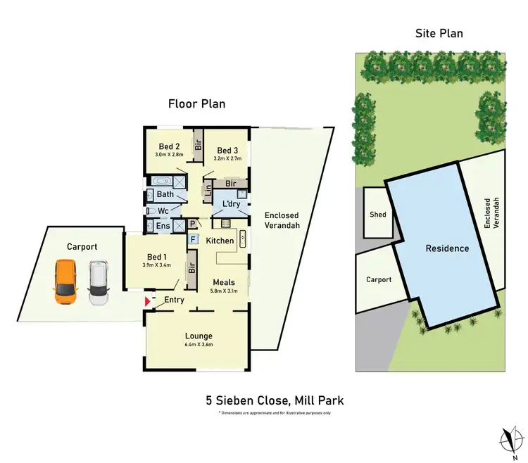 Floorplan of Homely house listing, 5 Sieben Close, Mill Park VIC 3082