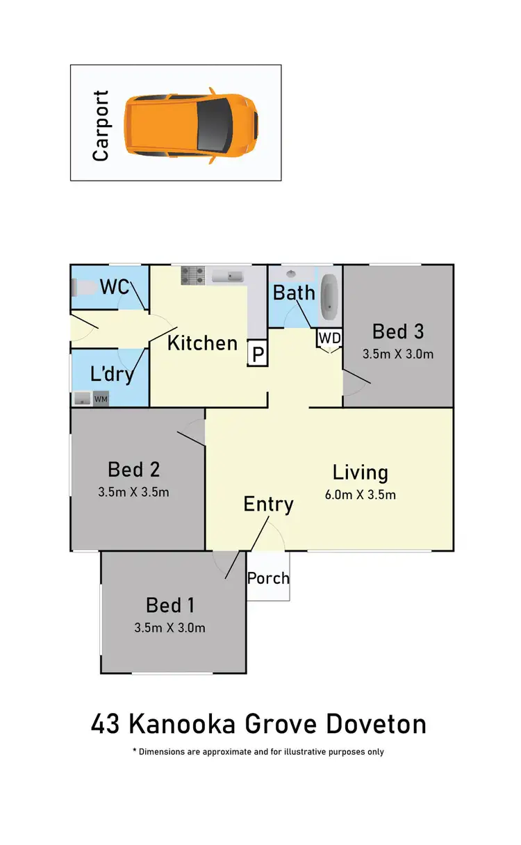 Floorplan of Homely unit listing, 1/43 Kanooka Grove, Doveton VIC 3177
