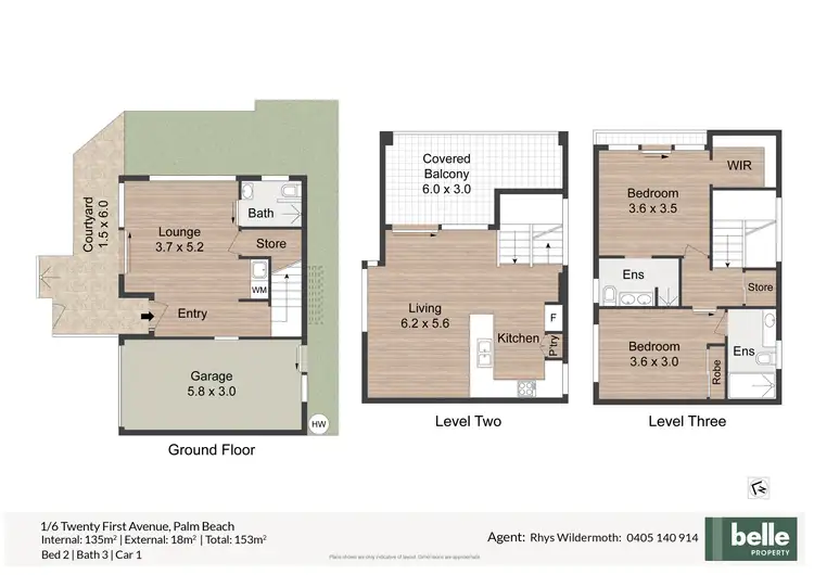 Floorplan of Homely townhouse listing, 1/6 Twenty First Avenue, Palm Beach QLD 4221