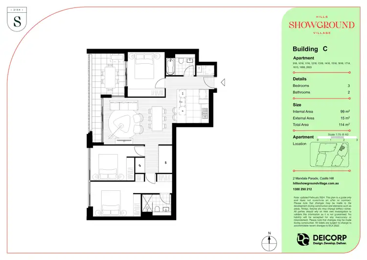 Floorplan of Homely apartment listing, 1516/4 Andalusian Way, Castle Hill NSW 2154