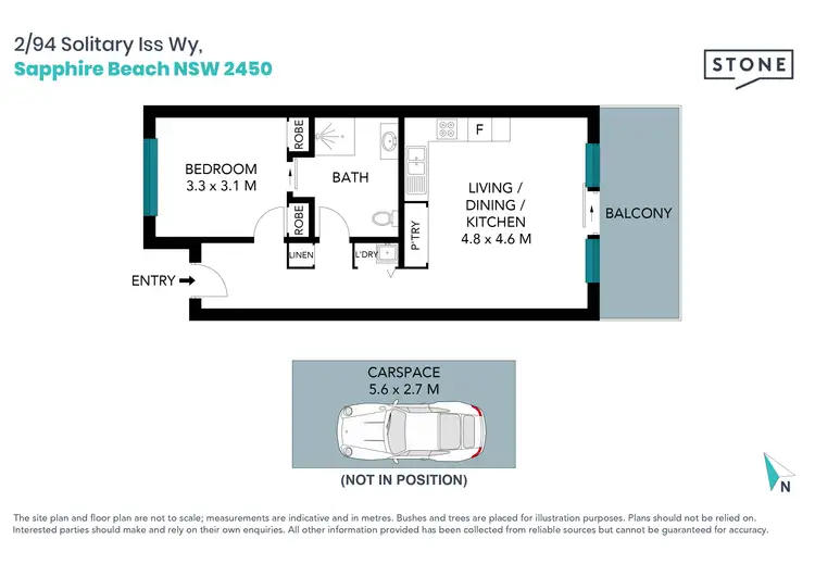 Floorplan of Homely unit listing, 2/94 Solitary Islands Way, Sapphire Beach NSW 2450