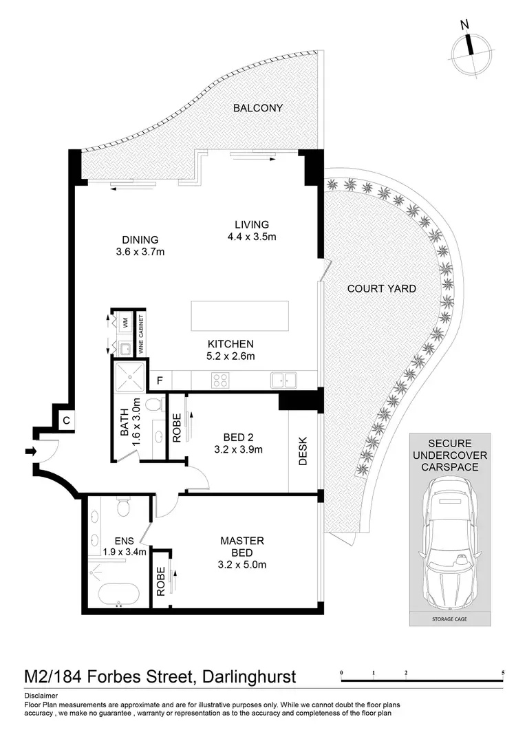 Floorplan of Homely apartment listing, M2/184 Forbes Street, Darlinghurst NSW 2010