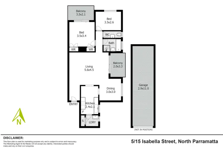 Floorplan of Homely apartment listing, 5/15 Isabella Street, North Parramatta NSW 2151