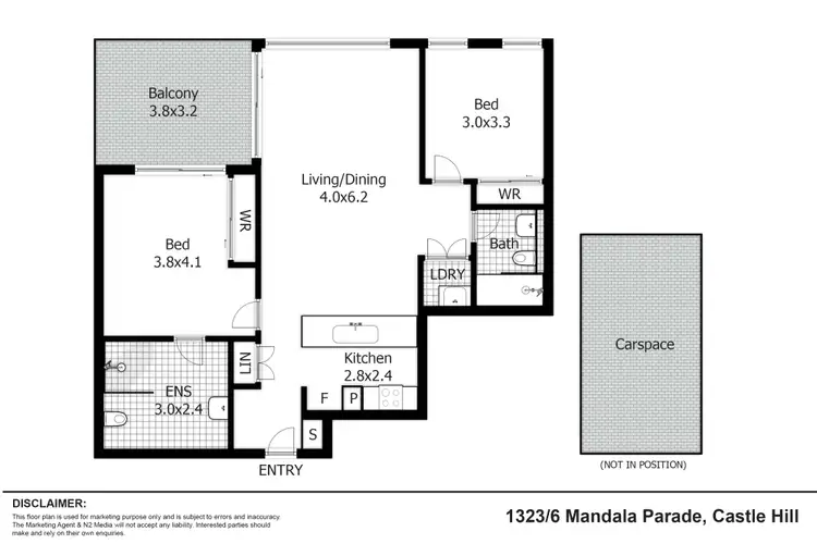 Floorplan of Homely apartment listing, 1323/6 Mandala Parade, Castle Hill NSW 2154