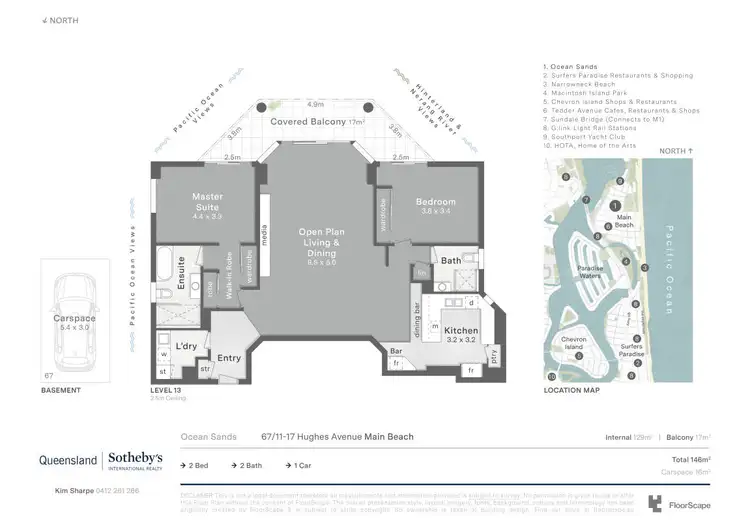 Floorplan of Homely apartment listing, 67/11-17 Hughes Avenue, Main Beach QLD 4217