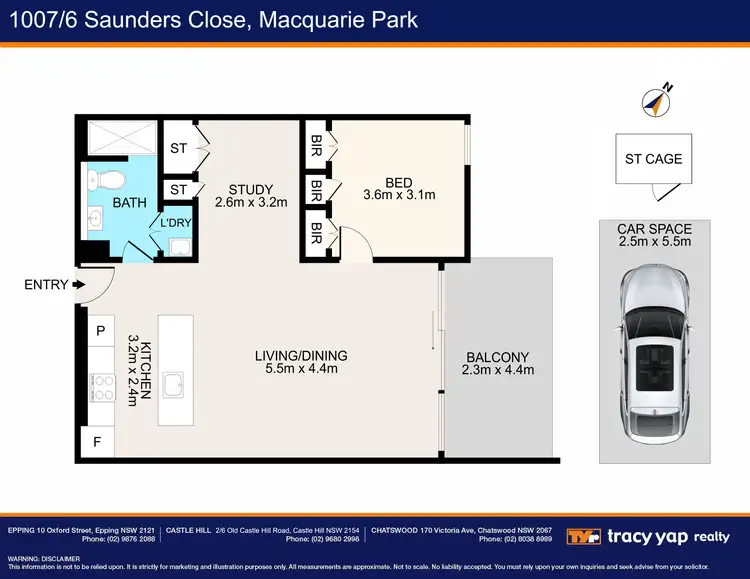 Floorplan of Homely apartment listing, 1007/6 Saunders Close, Macquarie Park NSW 2113
