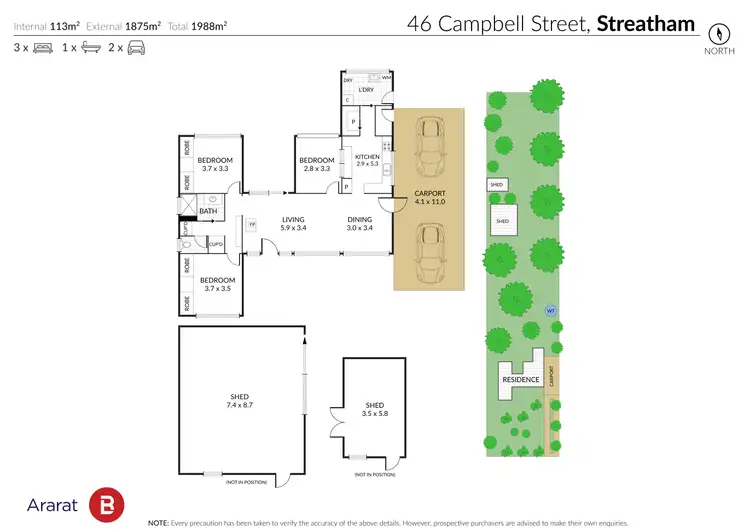 Floorplan of Homely house listing, 46 Campbell Street, Streatham VIC 3351