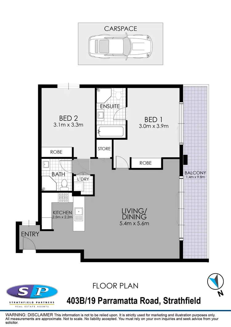 Floorplan of Homely apartment listing, 403B/18 Parramatta Road, Strathfield NSW 2135