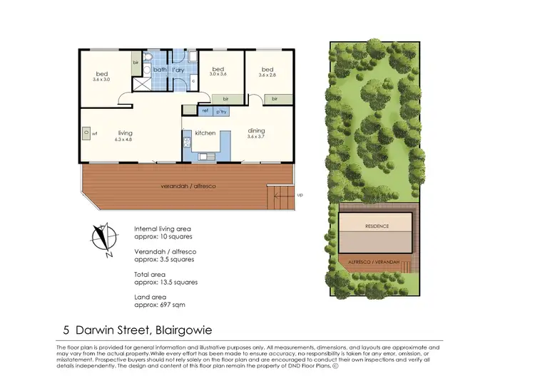 Floorplan of Homely house listing, 5 Darwin Street, Blairgowrie VIC 3942