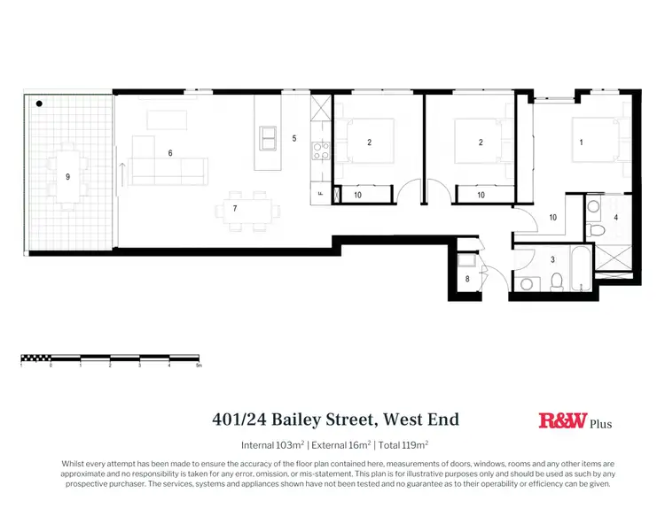 Floorplan of Homely apartment listing, 401/24 Bailey Street, West End QLD 4101