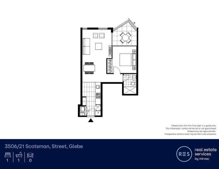 Floorplan of Homely apartment listing, 3506/21 Scotsman Street, Glebe NSW 2037