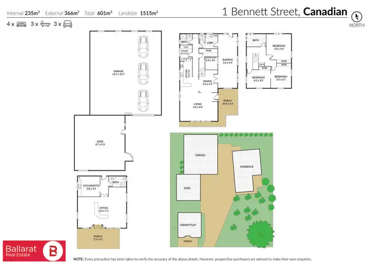 Floorplan of Homely house listing, 1 Bennett Street, Canadian VIC 3350