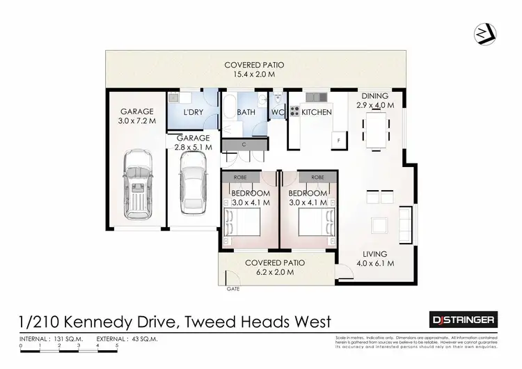 Floorplan of Homely semi-detached listing, 1/210 Kennedy Drive, Tweed Heads West NSW 2485