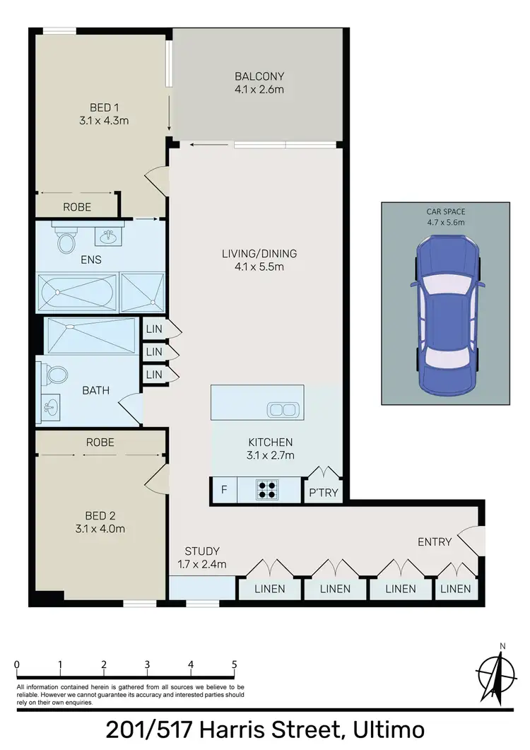 Floorplan of Homely apartment listing, 201/517 Harris Street, Ultimo NSW 2007