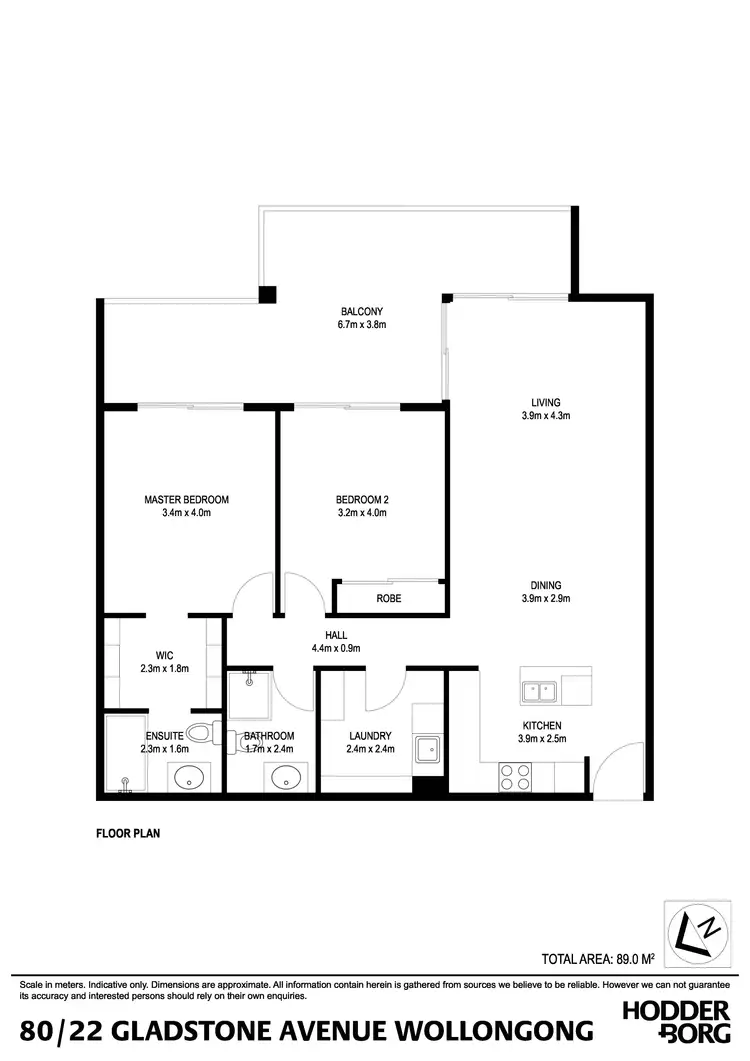 Floorplan of Homely apartment listing, 80/22 Gladstone Avenue, Wollongong NSW 2500