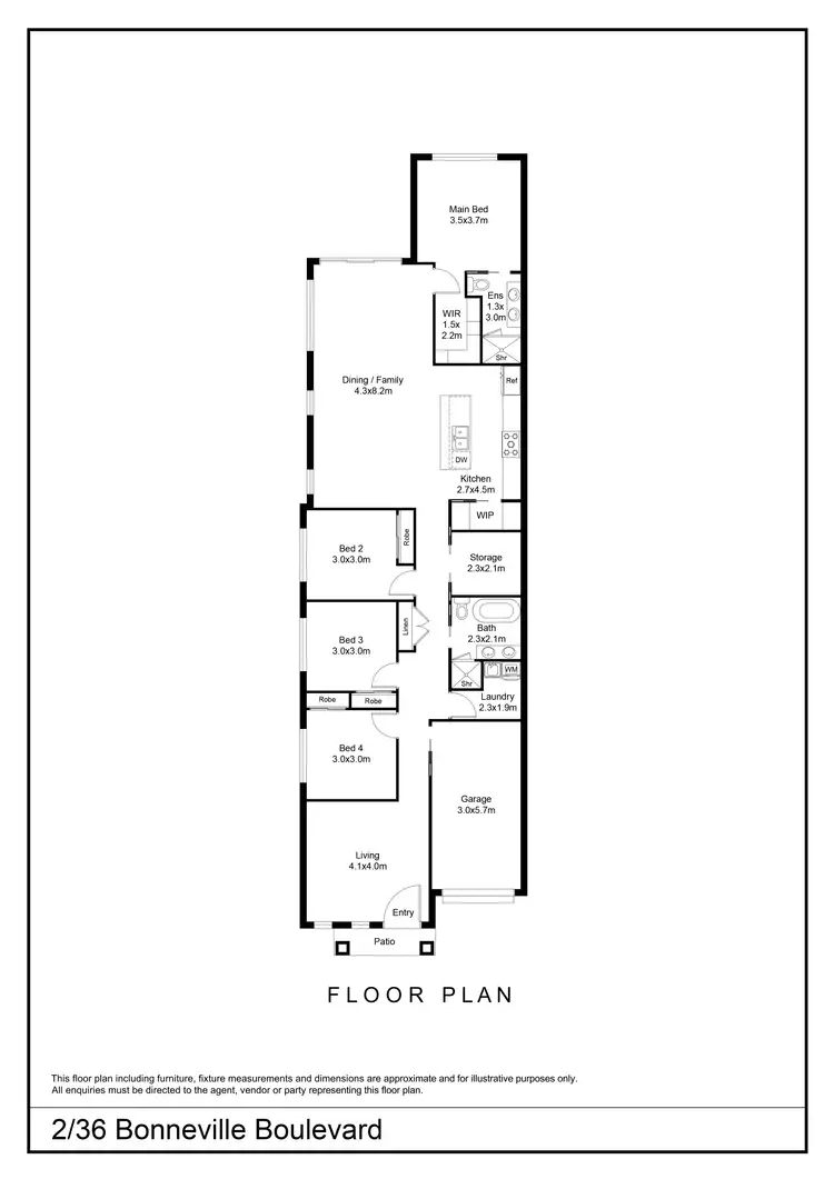 Floorplan of Homely semi-detached listing, 2/36 Bonneville Boulevard, Goulburn NSW 2580