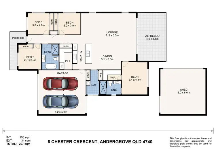 Floorplan of Homely house listing, 6 Chester Crescent, Andergrove QLD 4740