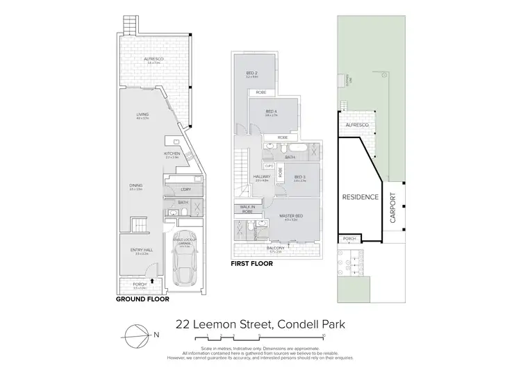 Floorplan of Homely semi-detached listing, 22 Leemon Street, Condell Park NSW 2200