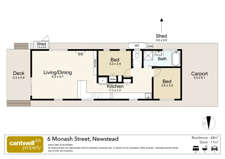 Floorplan of Homely house listing, 6 Monash Street, Newstead VIC 3462