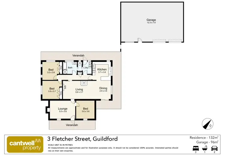 Floorplan of Homely house listing, 3 Fletcher Street, Guildford VIC 3451