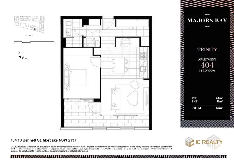 Floorplan of Homely apartment listing, 404/13 Bennett Street, Mortlake NSW 2137