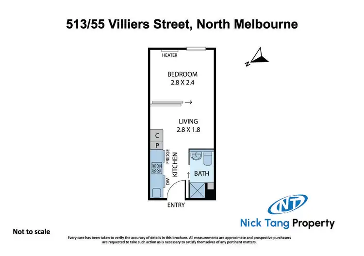 Floorplan of Homely apartment listing, 513/55 Villiers Street, North Melbourne VIC 3051