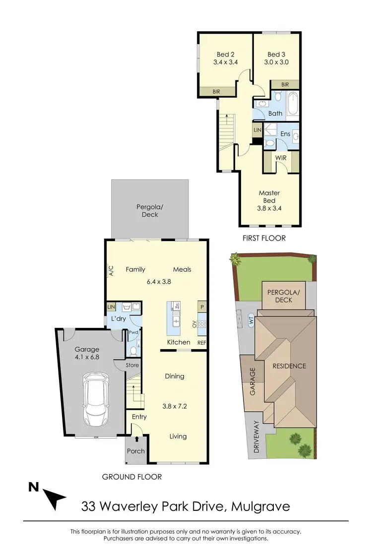 Floorplan of Homely townhouse listing, 33 Waverley Park Drive, Mulgrave VIC 3170