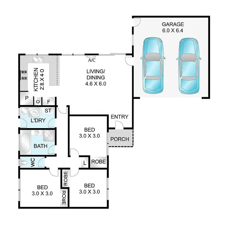 Floorplan of Homely townhouse listing, 2/8 Breadalbane Street, Newcomb VIC 3219