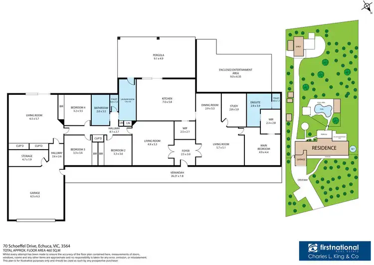 Floorplan of Homely house listing, 70 Schoeffel Drive, Echuca VIC 3564