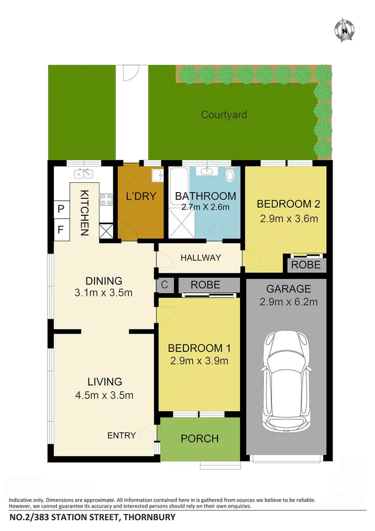 Floorplan of Homely unit listing, 2/383 Station Street, Thornbury VIC 3071