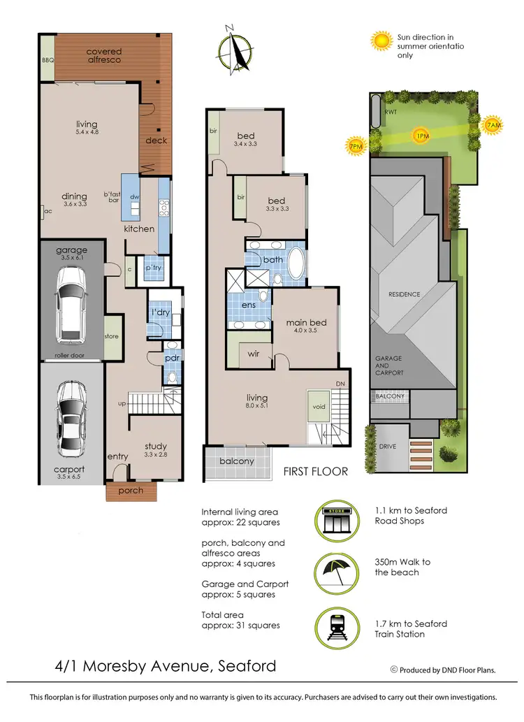 Floorplan of Homely townhouse listing, 4/1 Moresby Avenue, Seaford VIC 3198
