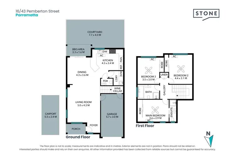 Floorplan of Homely townhouse listing, 16/43 Pemberton Street, Parramatta NSW 2150