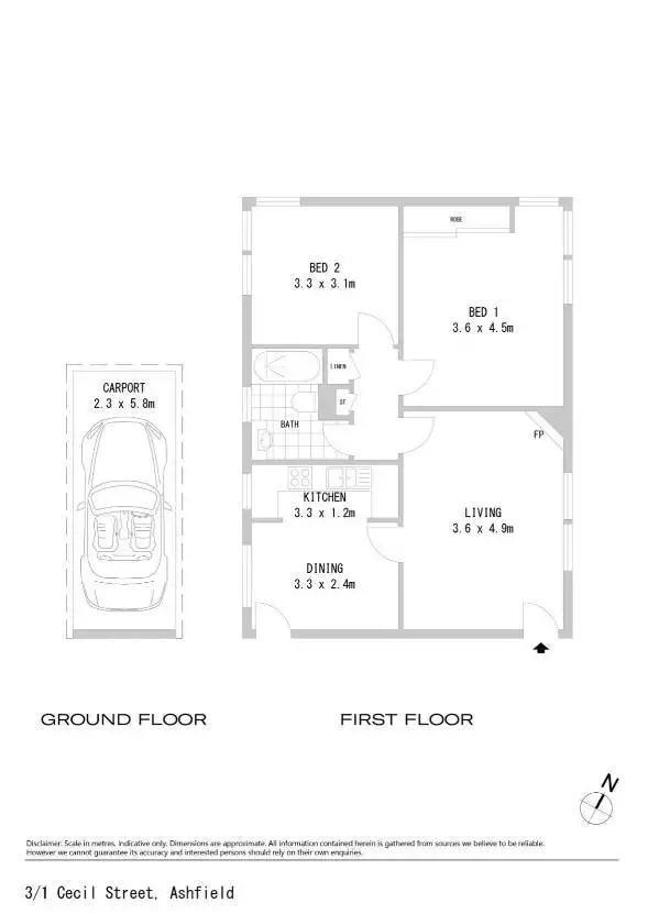 Floorplan of Homely apartment listing, 3/1 Cecil Street, Ashfield NSW 2131